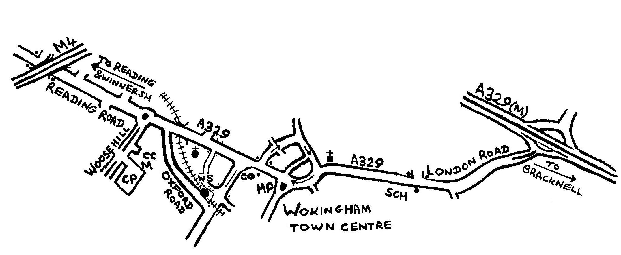 Map of Wokingham