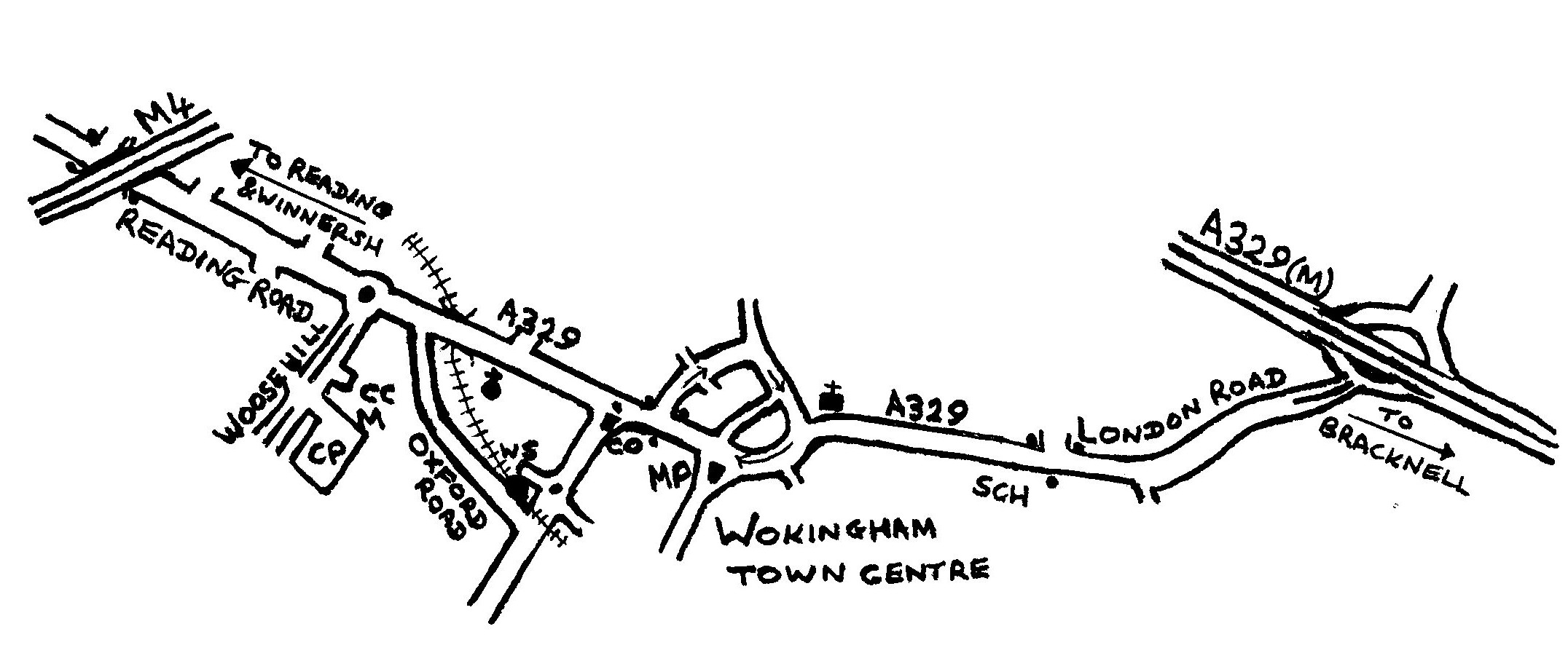 Map of Wokingham