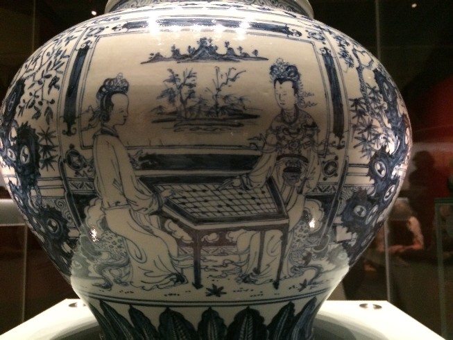 Ming vase with Go players
